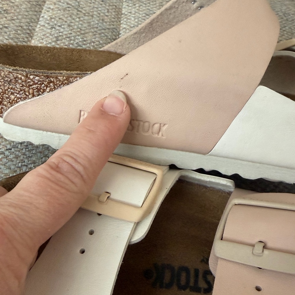 BIRKENSTOCK Two-Tone Blush & White Arizona Double Strap Sandal, sz 39 / 8.5 US - Picture 7 of 13